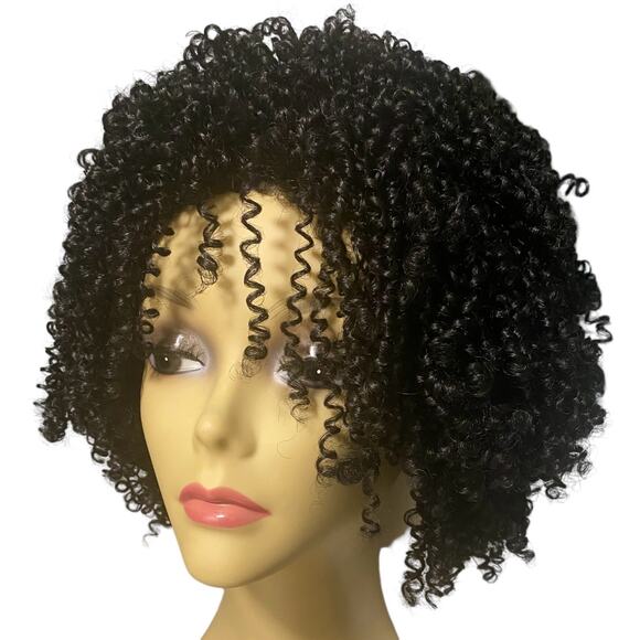 Spiral Twist Coil Curl Wig ASHRO Jet Black Afro Women Teens - NWT - A1030W - Picture 6 of 10